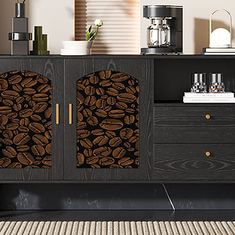 Buffet 59,1 po multifonctionnel, Noir / brun