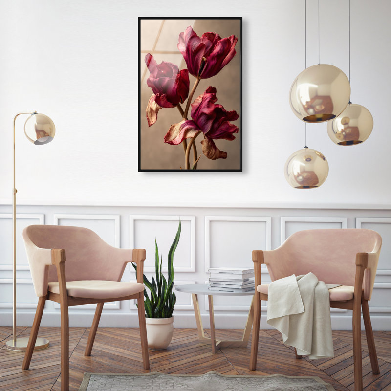 Dark Silk Remains Print, 16"H x 11"W, Black Floater Frame