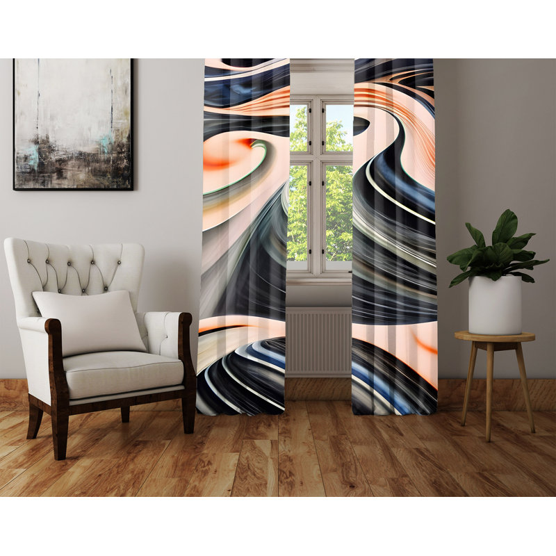Paire de rideaux semi-transparents en polyester Alainie, L 20 po x L 52 po