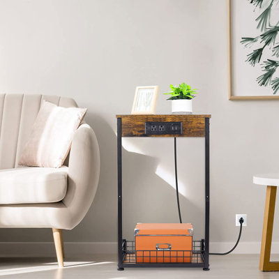 End Table and Built-In Outlets