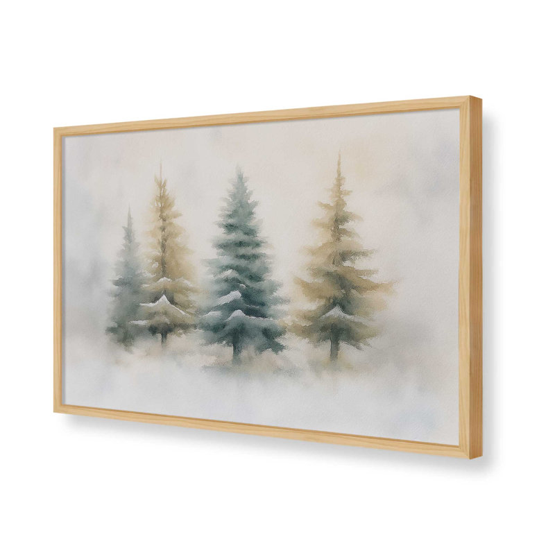 «Snowlit Pines», reproduction d'art, Érable américain, 11 po x 14 po