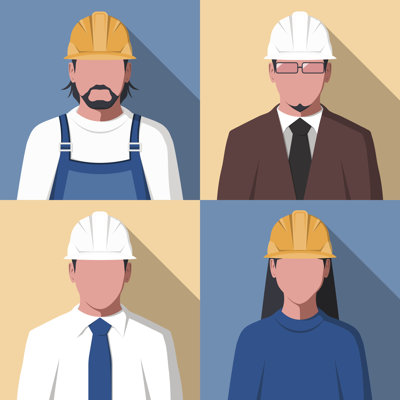 Avatars of Construction Worker 1 Piece Wrapped Canvas Wall Art