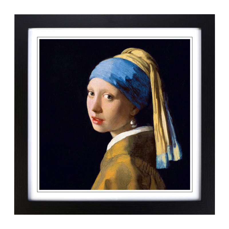 Johannes Vermeer - Single Picture Frame Painting, Black