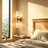 Lumina 2-Light Brass Wall Sconce with Textured Glass Shades and Up Down Lighting