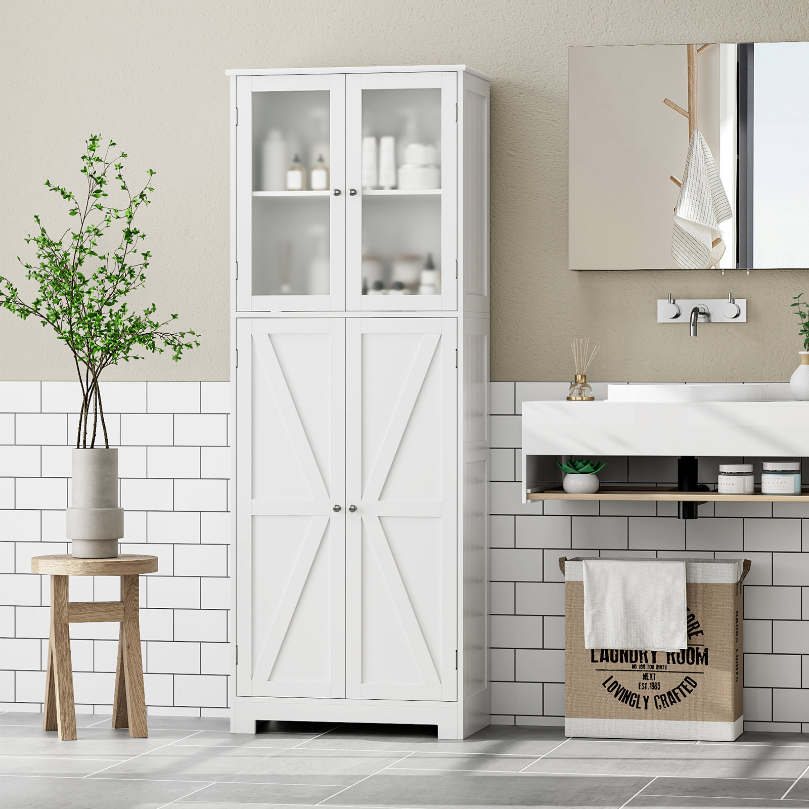 Beachcrest Home Manhattan Freestanding Bathroom Cabinet & Reviews