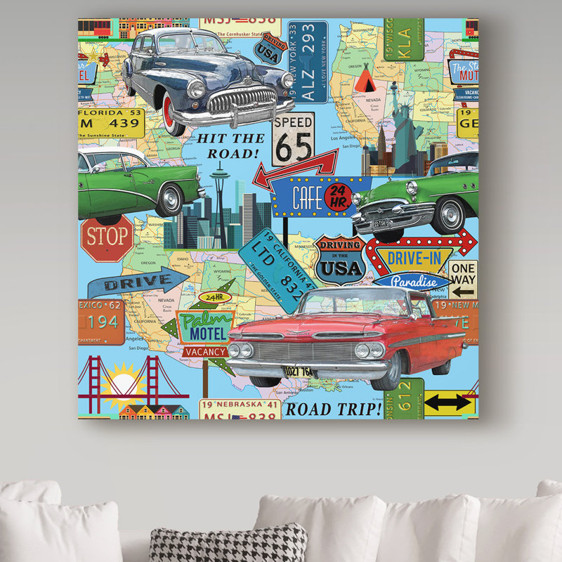 « blue map », art sur toile, H 14 po x l 14 po x P 2 po