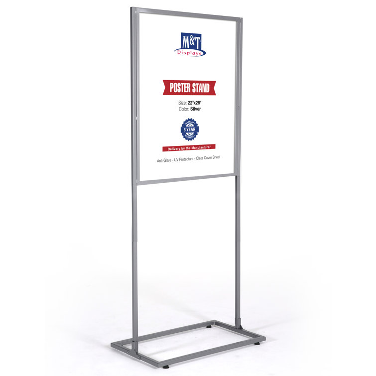 MT Displays Metal Eco Info Board, Pedestal Poster Holder Sign Post Double  Sided Slide-In 22X28 Inch Silver 1-Tier Floor Standing Wayfair Canada