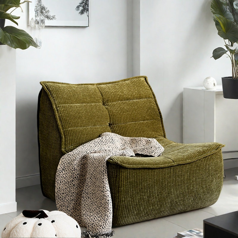 Canapé à billes rétro de luxe, Chenille verte