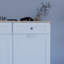 Armoire à ordures basculante blanche à deux tiroirs et deux compartiments
