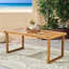 Table de salle à manger d'extérieur en bois 69 po avec finition naturelle, rehaussant votre configuration pour une expérience rustique