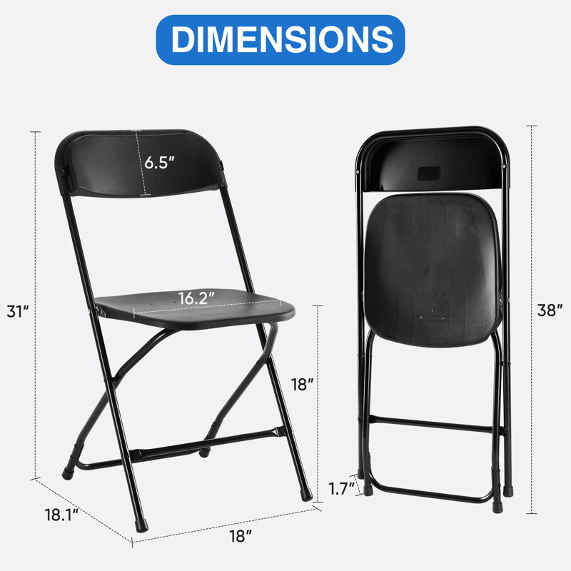 Rectangular Plastic Outdoor Dining Set, Black, 6