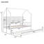 Lit simple en bois avec lit gigogne, lit pour enfant avec tablette, blanc