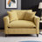 46.3 Inch Oversized Chenille Armchair, Comfy Chair and a Half Single Sofa with Pillow, Yellow-979075242