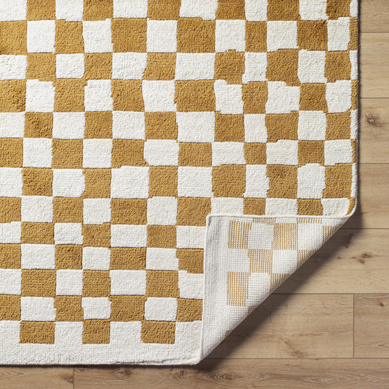 Damier Wool Plaid Area Rug, Rectangle 10' x 14'
