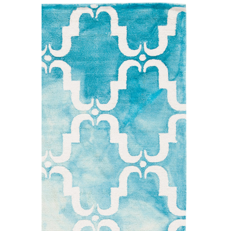 Dip Dye Hand Tufted Wool Geometric Rug, Rectangle 9' x 12'