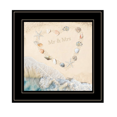 Decor 4U's "Marriage Is A Beach" Framed Component Print, Ready To Hang, Multicolor Paper Section In Black Frame, 14.84 In. X On With 15X15 Inches