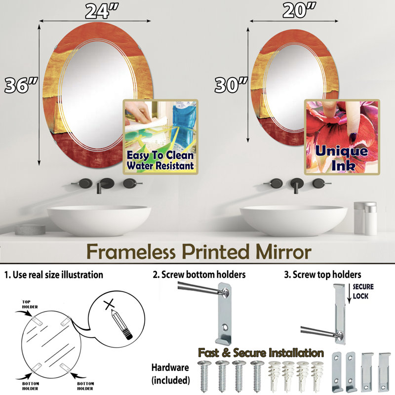 Wanye Oval Mirror, 30" x 20"