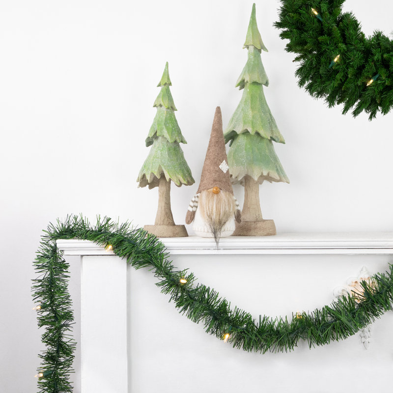 216'' in. Lighted Faux Pine Garland