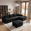 Canapé modulaire modulaire 118,12 po 118 po, flanelle rembourrée avec ressorts ensachés et 6 coussins, aucun assemblage requis-131993683