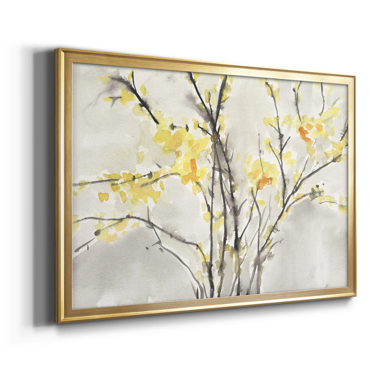 Blissful Elegance I - ensemble de 2 peintures encadrées, Or, H 30,5 po x l 45 po x P 1 po
