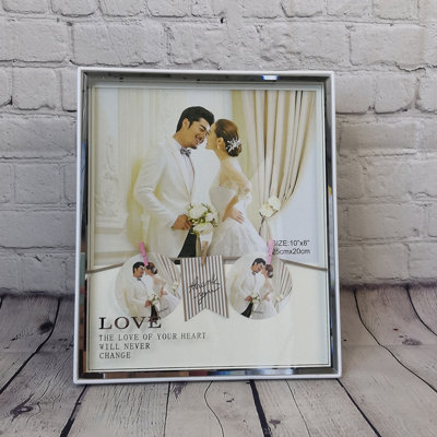 Abeyta White and Silver Single Picture Frame