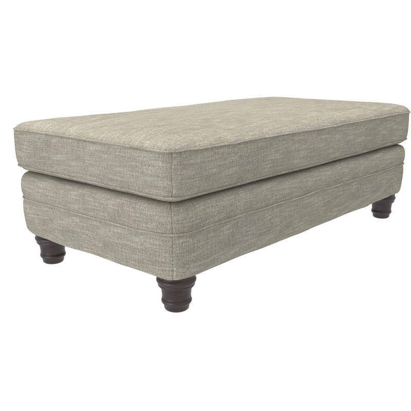 Gray Transitional Upholstered Rectangular Ottoman