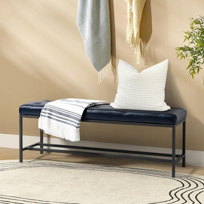 Banc avec repose-pieds et tablette de rangement