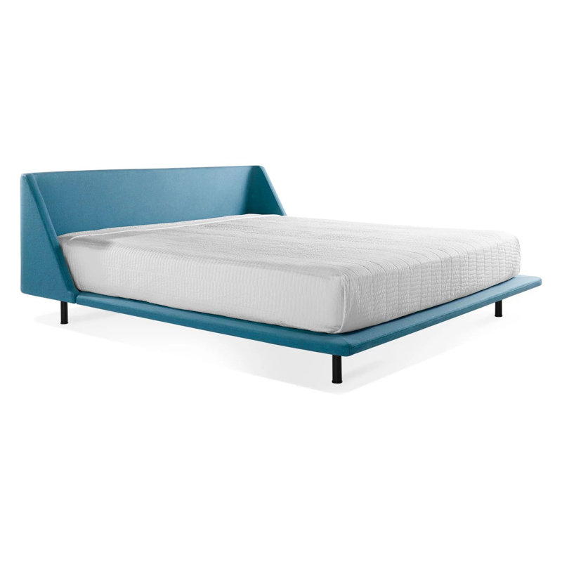 Nook Upholstered Bed, King, Edwards Navy Crossweave