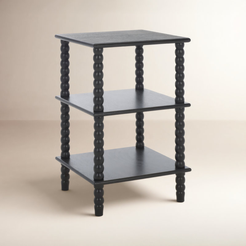 Netta 3 Shelf Accent Table, Matte Black