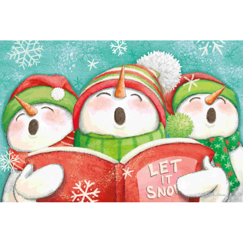 Let It Snow IV, H 8 po x l 12 po, Pas de tapis, Toile encadrée noire