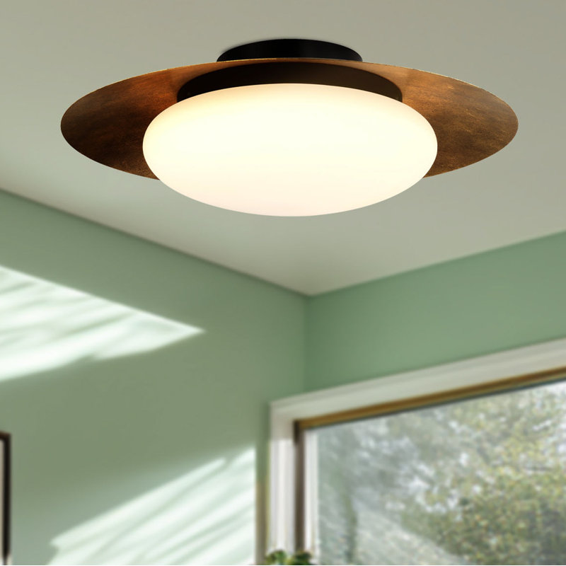 Plafonnier encastré en verre Haines, H 6 po x l 18 po x P 18 po