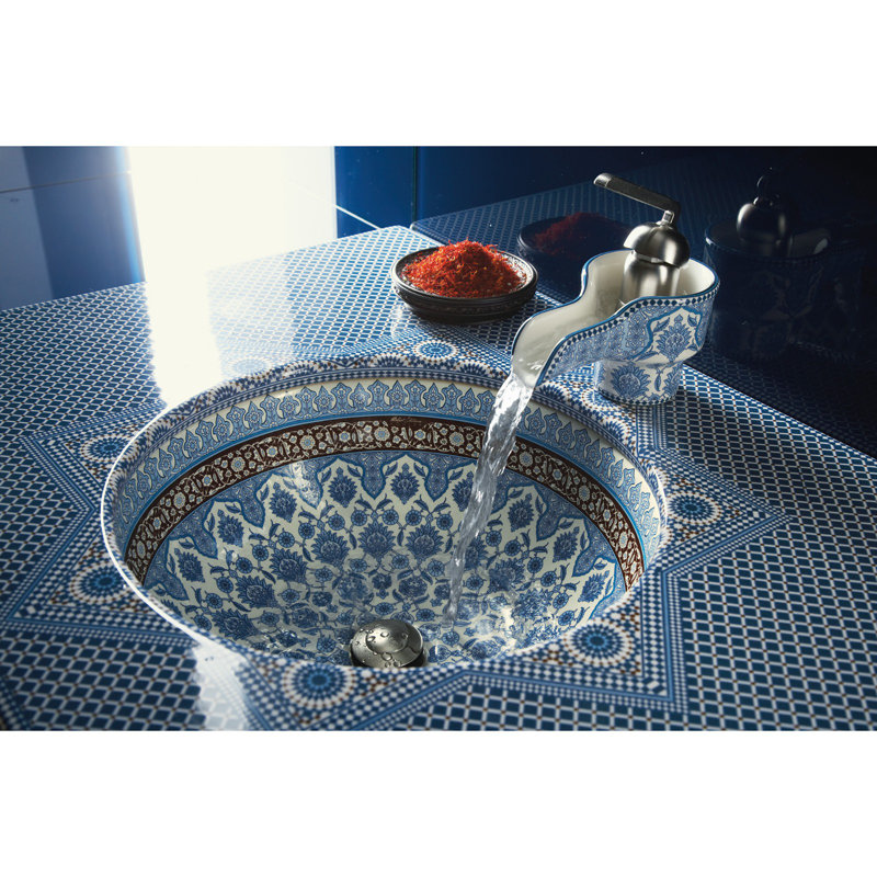 Vitreous China Circular Undermount Bathroom Sink