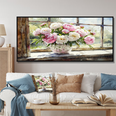 Art mural rustique avec pivoines II - pivoines