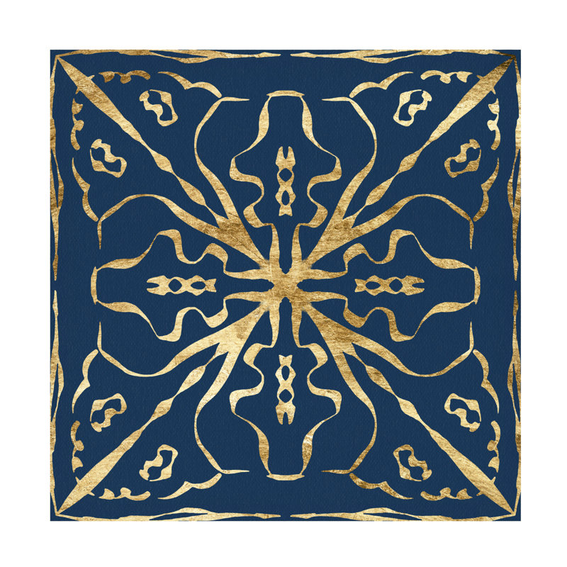«Motif On Blue III» sur toile, H 14 po x l 14 po