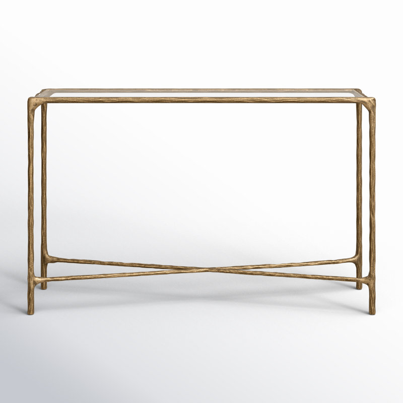 Evelynn 48'' Console Table, Brass, Clear