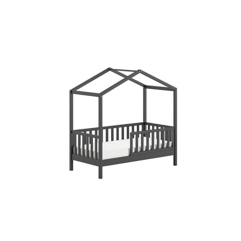 Junior Kids Bed, 70 x 140cm, Black