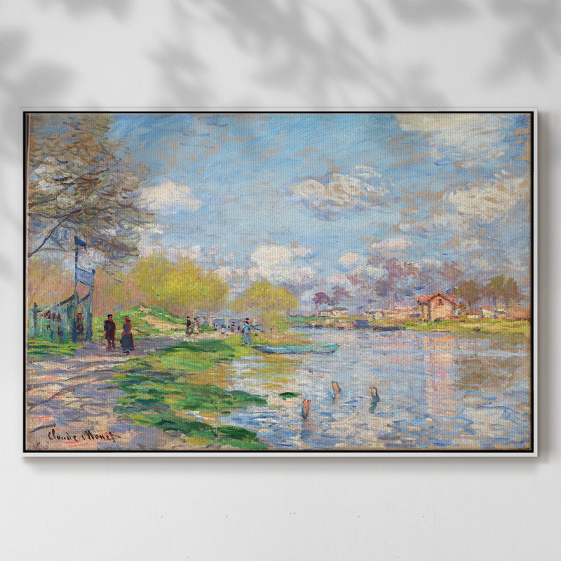 " Monet " by Claude Monet, 25" H x 37" W x 2" D, White