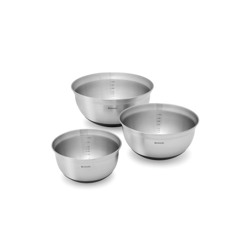 Brabantia Stainless Steel 3-Piece Nested Mixing Bowl Set