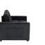 Causeuse convertible en velours noir l 53,5 po Maeve avec capitonnage et poche latérale