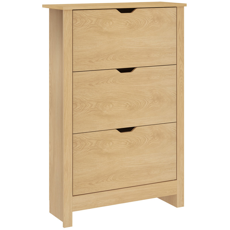 9-18 Pair Shoe Storage Cabinet, Natural Wood Finish