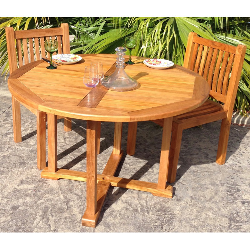 Hatteras Outdoor Round Teak Dining Table, 48"