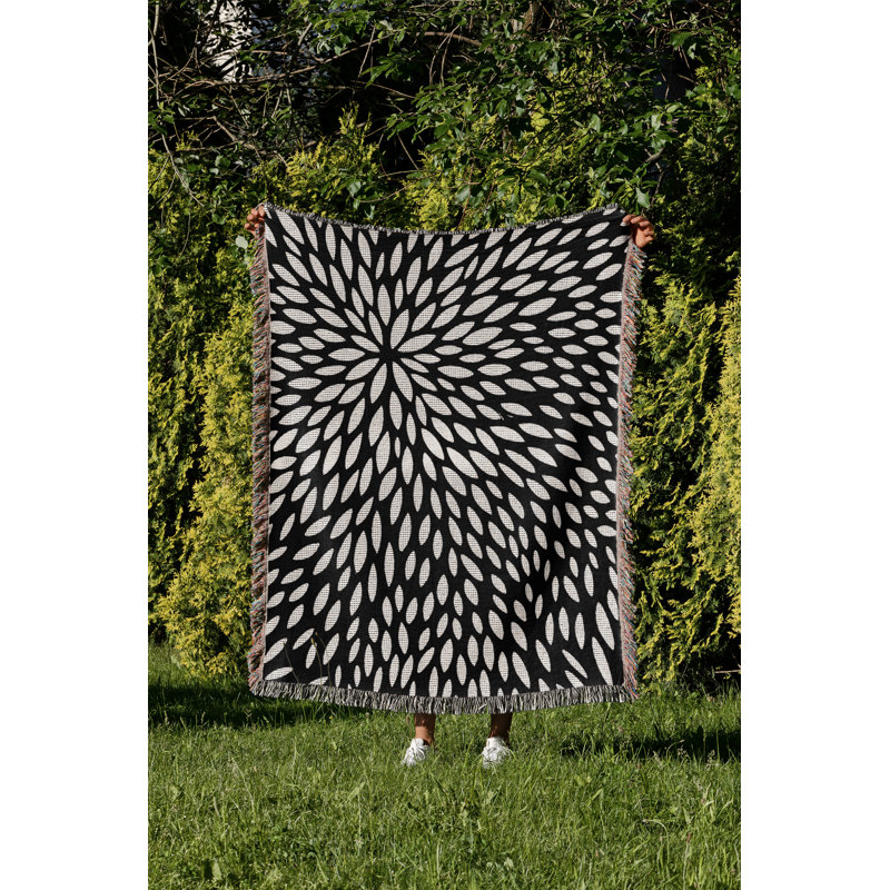Jeté en coton Addy, 50x70, Noir