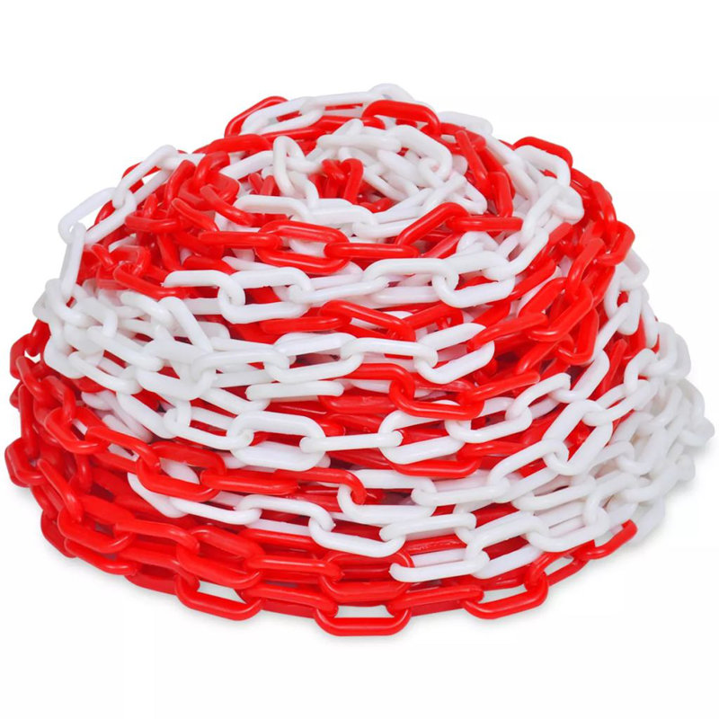 Chaîne d'avertissement en plastique rouge et blanc vidaXL 1180,8 pouces