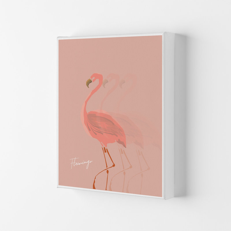 Flamingo Shadow by Pixy Paper - Print, Wrapped Canvas, 84cm H x 59.4cm W x 4cm D