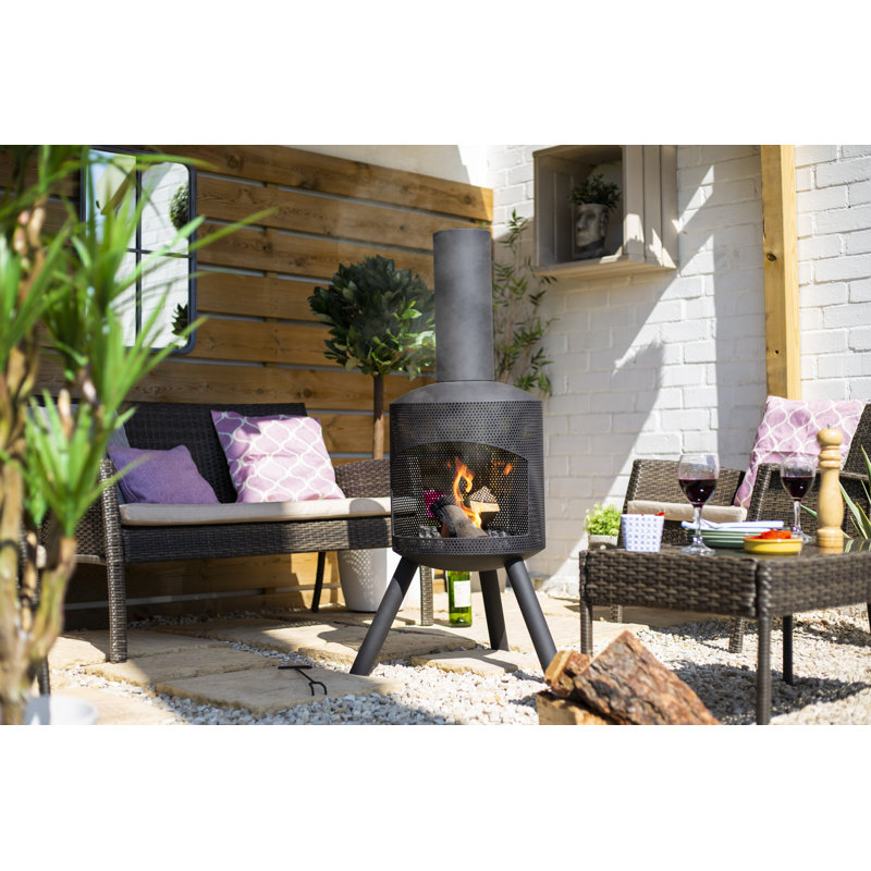 La Hacienda Santana Chimenea Fireplace Firepit Perforated Steel Garden Heater