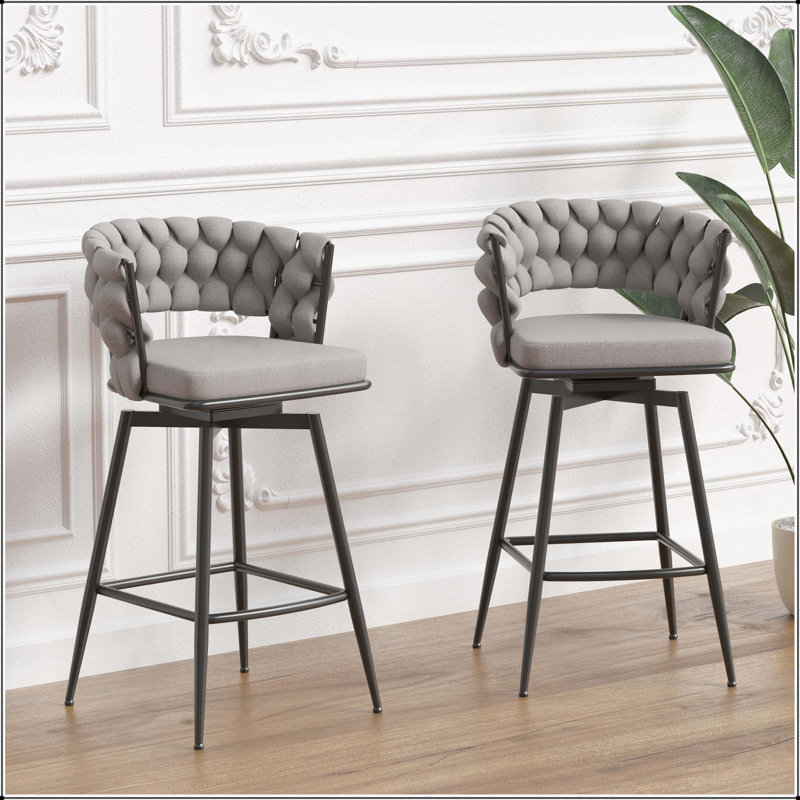 Tabourets de comptoir Gunnar, Gris, Tabouret de bar (siège d'une hauteur de 28,35 po)