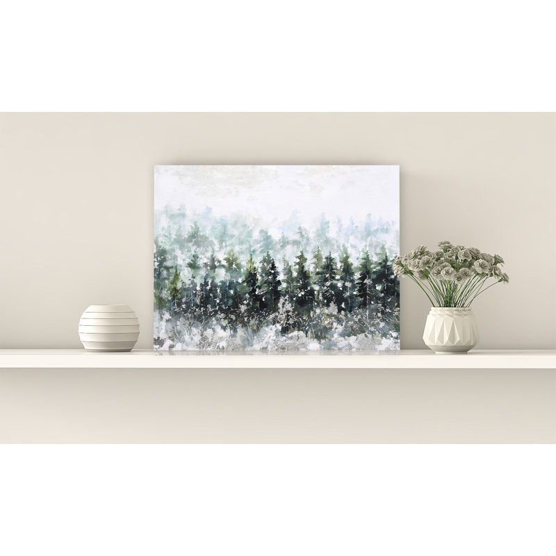Forêt - peinture sur toile tendue, H 12 po x l 16 po x P 1,5 po