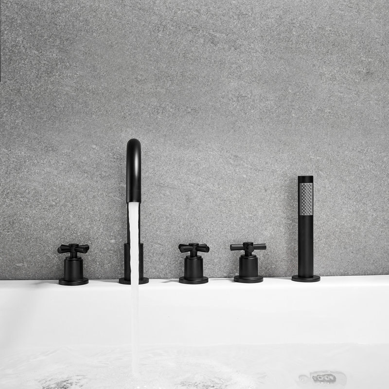 Sorlia Deck Tub Filler with Diverter, Matte Black