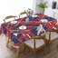 Housse de table rectangulaire rouge à motif écossais à motif d'étoile Juneteenth 60 "x 120" avec bords festonnés