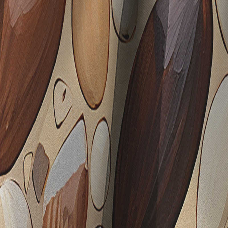 Bean Ballet Stone Collage II - rideau cacao - rideau occultant abstrait - 1 panneau, L 52 po x L 84 po